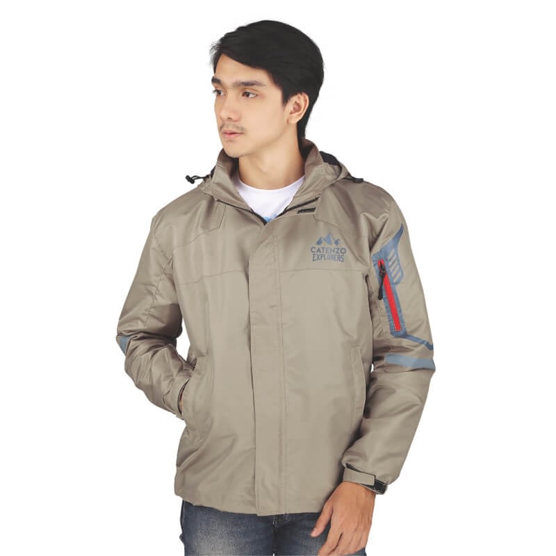 Catenzo Jaket  Casual Pria Cream  Micro RL 014 Toko Online 