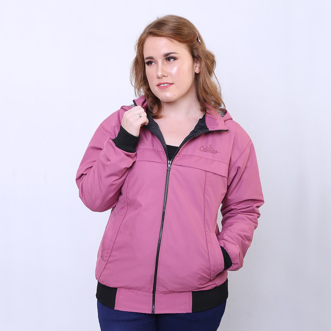 CATENZO JAKET HOODIE  WANITA  PINK GN SE 080 Toko Online 